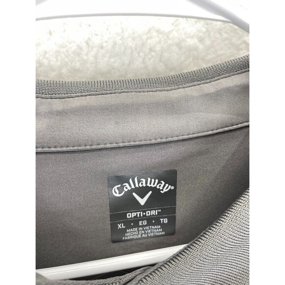 Callaway Polo Shirt Men’s Gray Black Dri-Fit Performance Golf Short Sleeve XL - Picture 3 of 7